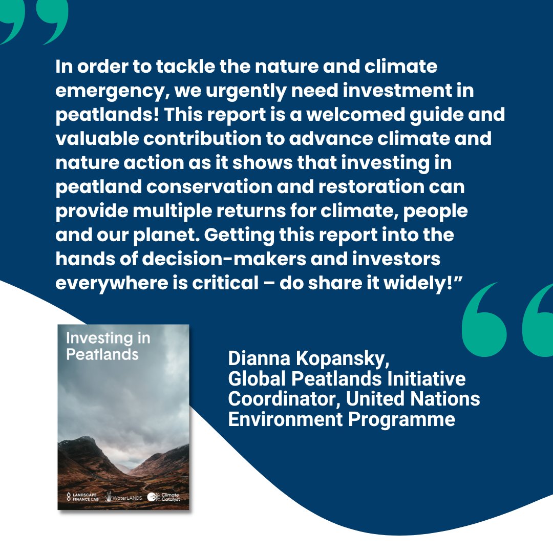 How can #investors drive landscape-level investments for a crucial #nature and #climate solutions? The #InvestingInPeatlands publication explores key recommendations on catalysing #privatesector capital, adopting high-integrity targets, and shares best practices for investors.…