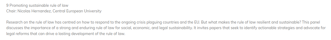 ecpr_law_courts's tweet photo. Panel 9: "Promoting sustainable rule of law" chaired by @ThisIsNickH and @louisaboulaziz https://t.co/Uxp1oXSLVe