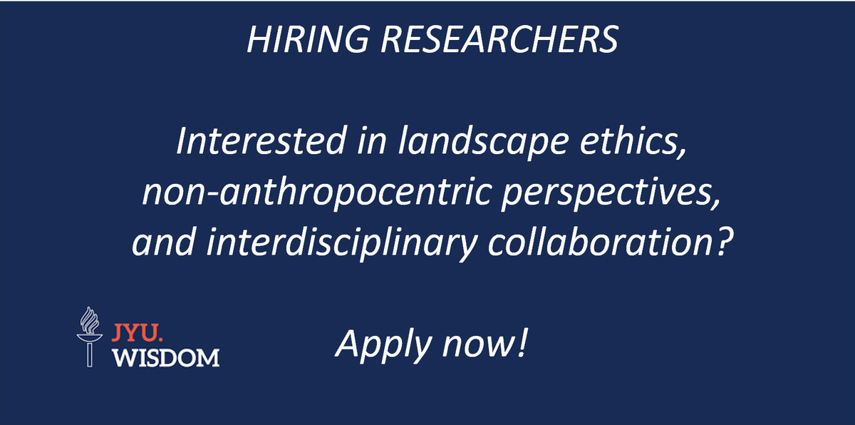 3-year researcher positions open in the new environmental landscape ethics project. One for env/sust scientist, another for ethicist. Interdisciplinary, innovative minds wanted! Reposts appreciated. ats.talentadore.com/apply/postdoct… && ats.talentadore.com/apply/postdoct…