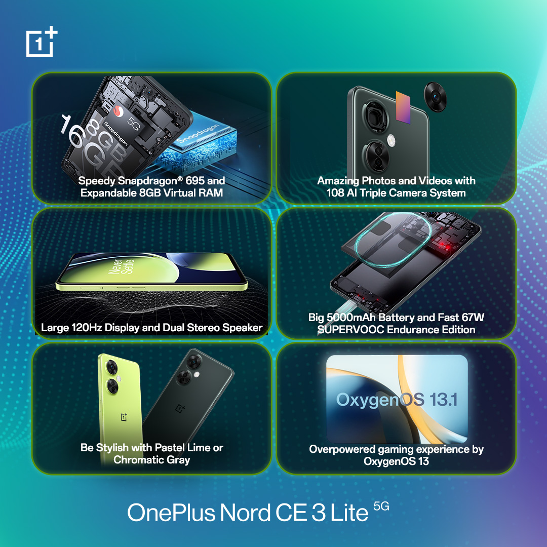 oneplusphl's tweet image. Introducing the OnePlus Nord CE 3 Lite 5G ✨   Redefining excellence with a striking display, impressive camera capabilities, and enduring battery life. Elevate your mobile journey effortlessly. 📱  

Order yours today on #OnePlusPH official pages: linktr.ee/oneplus_phl