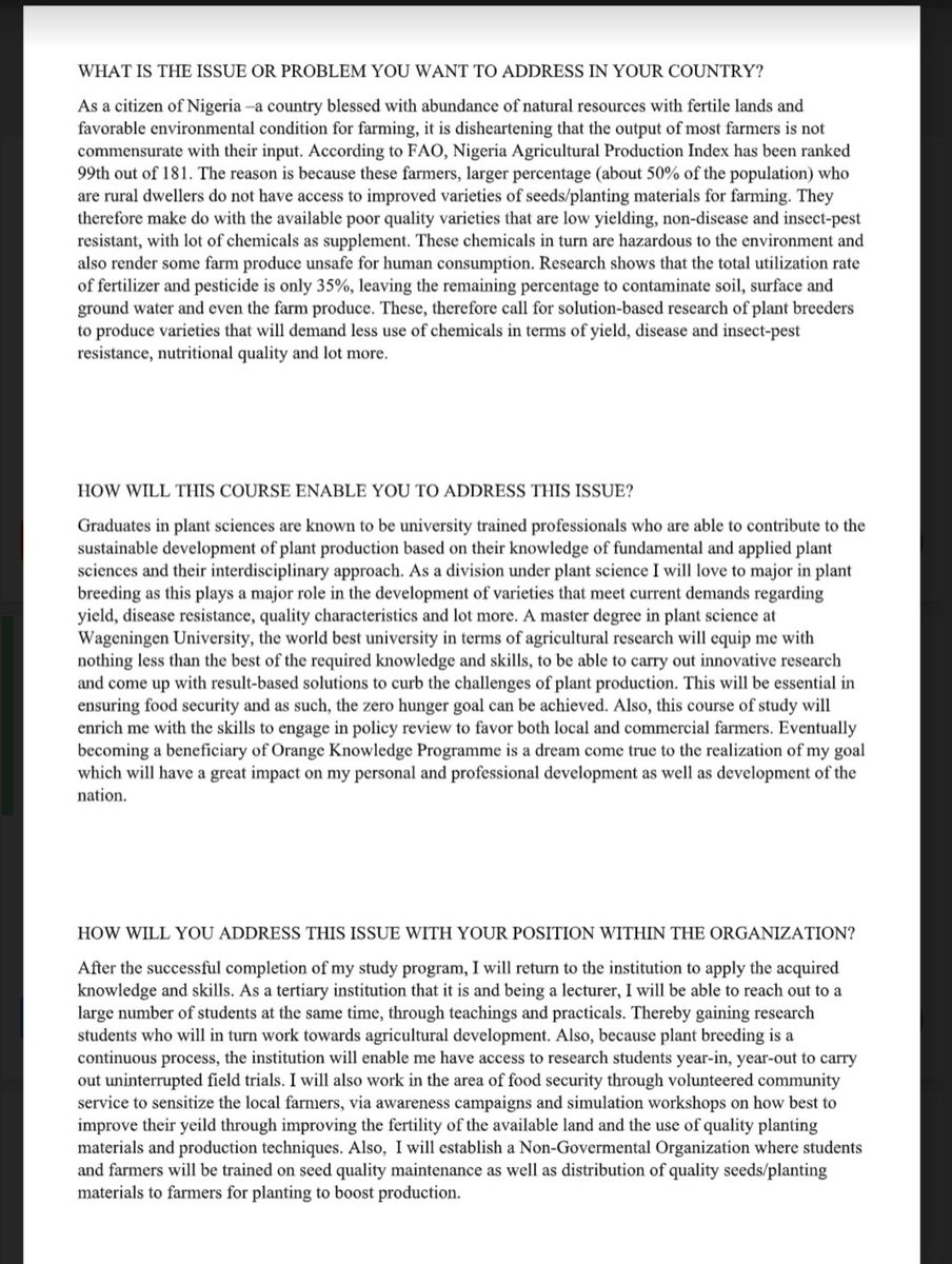 Cherrychristie2's tweet image. Don't Miss This!
Here I shared 4 SOP(Motivation letters)which were used to get different scholarships. I want you to download and read them to understand how you can write yours.
1: Netherlands OKP Scholarship
2: Commonwealth Scholarship
drive.google.com/file/d/1W4zBXN…
3: Graduate…