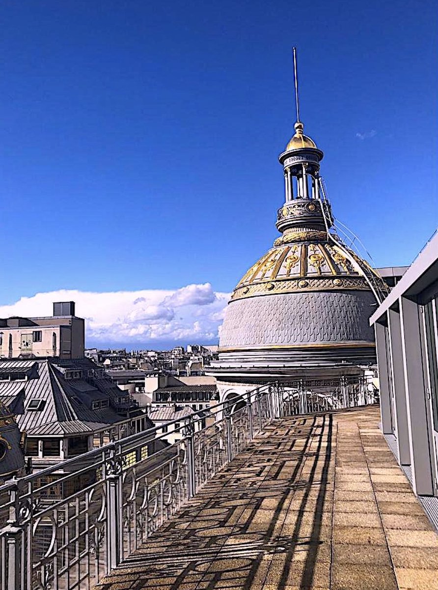 7th heaven: view from 7th floor terrace #Printempsdepartmentstore Haussmann. #architecture #paris #shopping #winterinparis #rooftopsofparis #januarysales 10 january-6 february 2024 focusonparis.com