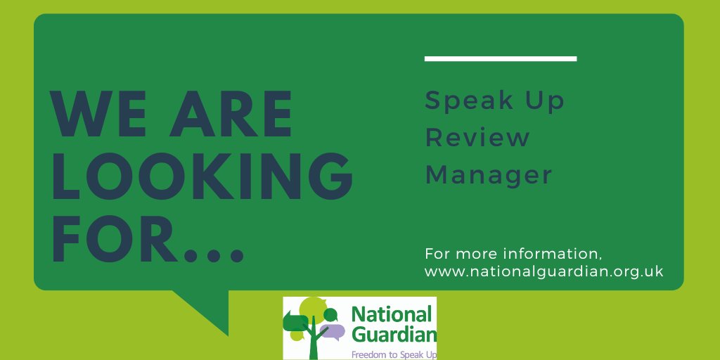 We are currently recruiting a Speak Up Review Manager to design and manage the Speak Up Review selection and review process.

To find out more and apply:
cqc.csod.com/ux/ats/careers…