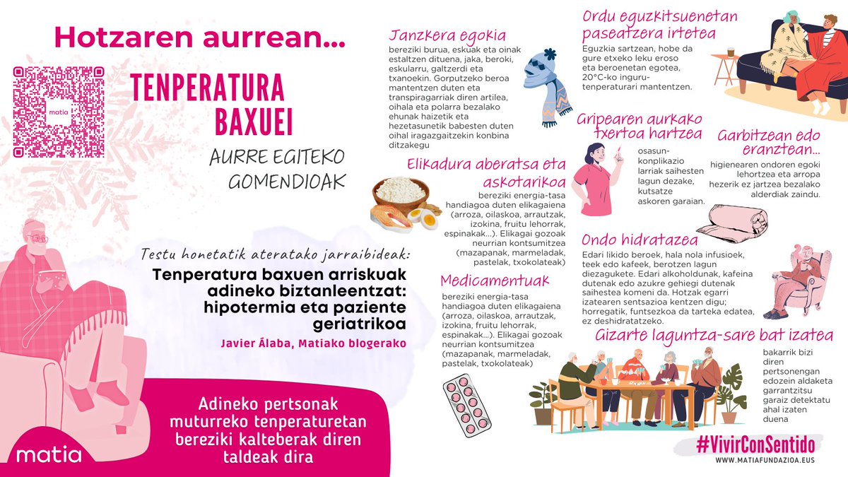 MatiaFundazioa's tweet photo. #DeInterés ❄ | Las #personasmayores son grupo vulnerable a temperaturas 🌡 extremas. Y ante la previsión de bajada brusca de temperatura, rescatamos esta infografía con recomendaciones.
🔝☝ Os animamos también a leer la entrada completa del #BlogMatia:
https://t.co/cwoJSxUyWY https://t.co/lEVa15sGnx