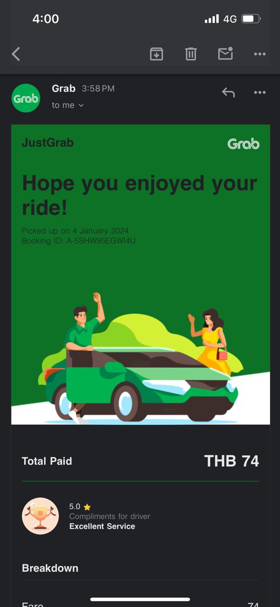 chueonit's tweet photo. @GrabSG I was charged wrongly for an incomplete trip in Bangkok when I tried to change the location and my driver was allocated a new passenger instead. https://t.co/4XGwHaVzmT