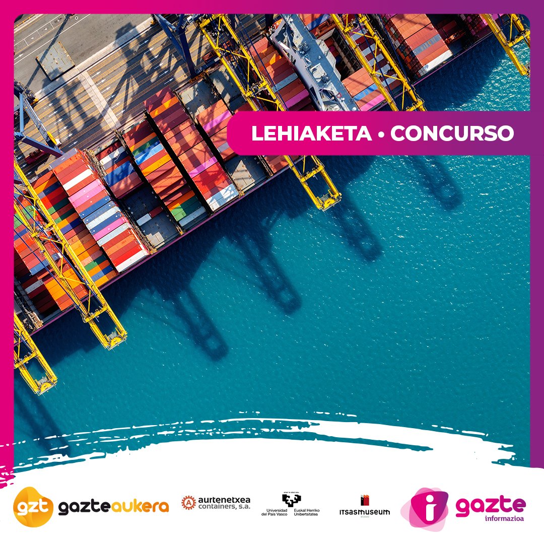 Gazteaukera's tweet photo. 🎨Concurso artístico‼️
Abierto el #concurso sobre contenedores portuarios en la explanada de @Itsasmuseum Bilbao.
¡El proyecto seleccionado será expuesto durante un año junto a los diques de #Itsasmuseum!
Plazo 🗓️ 15 de enero
+Info ➡️ https://t.co/R59JLu2H4u

#gazteaukera https://t.co/xgaZ9PJaMX