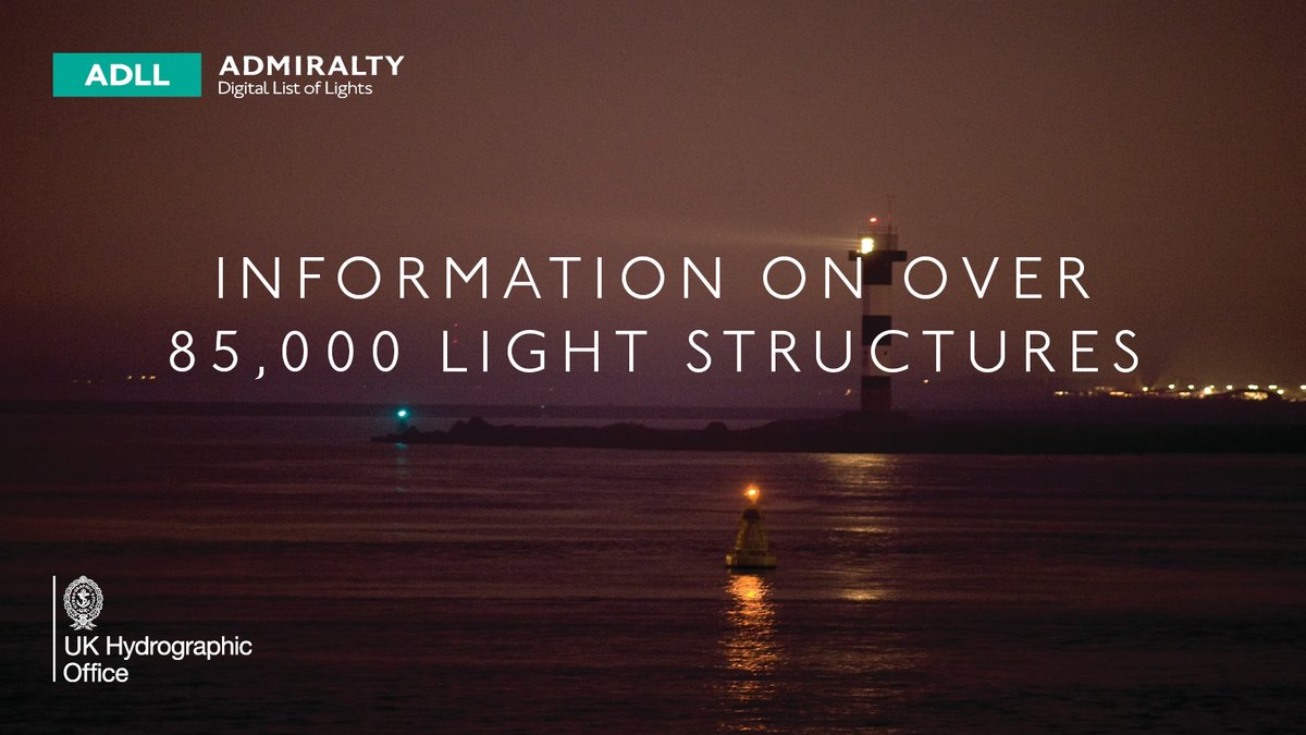 ADMIRALTYOnline's tweet photo. Do you know where you can find information on over 85,000 light structures worldwide?
ADMIRALTY Digital List of Lights (ADLL) is an official source of navigational lights and fog signals.
Explore more of the features here: https://t.co/z1e0OqygHF
#ADLL #ADMIRALTY https://t.co/PdbAOEGnJQ
