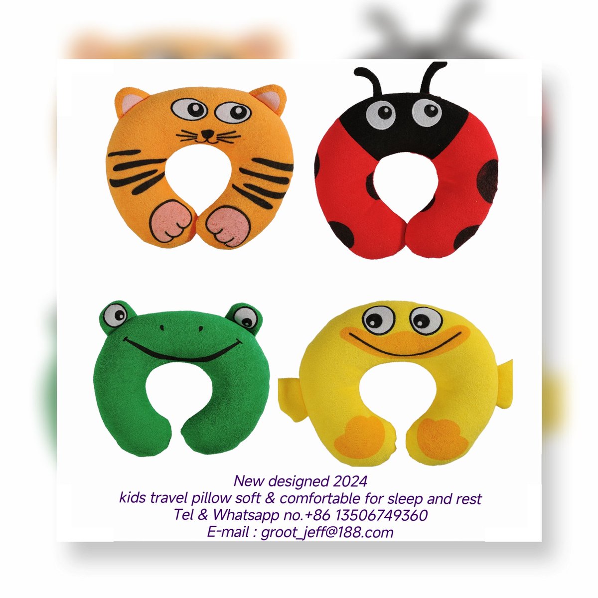 New design 2024 
Kids travelling neck pillow
We produce these item range via own factory
More designs &amp; more different series.

#kids #travel #pillow #bath #ecofriendly #loverly #sleep #eyemask #animals #neckpillow