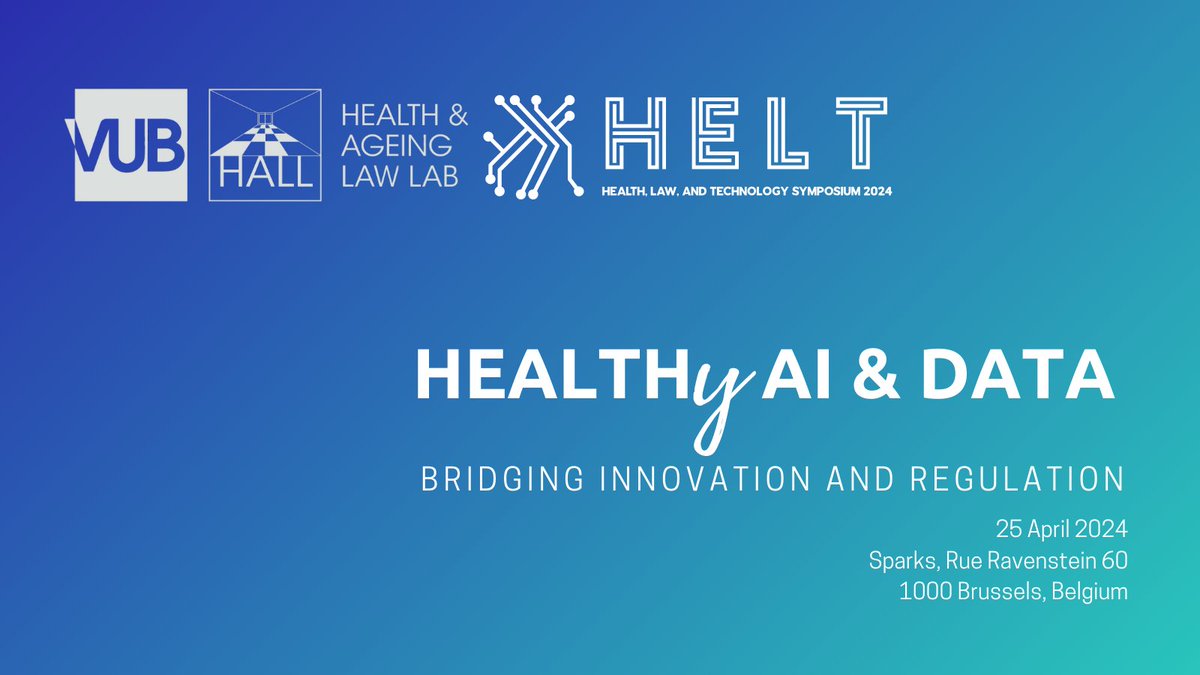 📅Save the date! The 2nd #HELT Symposium is happening on Apr 25, 2024, in Brussels. Building on last year's success, we will dive into the theme 'Health(y) #AI &amp; #Data: Bridging Innovation and Regulation'. Stay tuned for more updates, and registration opens soon!