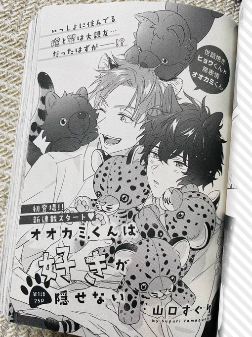 _______🐾

1/22発売
『#オオカミくんは好きが隠せない』
各書店さまにて、特典付きのご予約受付中!

攻:ヒョウの獣人🐆
  世話焼き
  受を家族同然に大切に想っている
    ×
受:オオカミの獣人🐺
  おっとりマイペース
  攻への「好き」が溢れて獣化しちゃう

そんな二人のお話です📙 