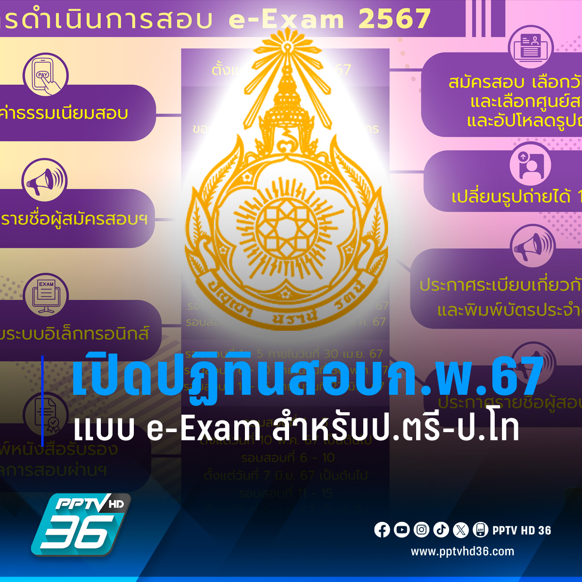 PPTVHD36's tweet photo. สำนักงานคณะกรรมการข้าราชการพลเรือน หรือ ก.พ. เปิดไทม์ไลน์ เช็กปฏิทินการสอบก.พ.แบบอิเล็กทรอนิกส์ หรือ e-Exam สำหรับป.ตรี-ป.โท ประจำปี 2567

อ่านข่าว : https://t.co/j4YckgzYLv

#PPTVHD36 #PPTVNews #ครบท��กข่าวเข้าใจคอกีฬา #eExam #สอบกพ #สอบข้าราชการ #ข้าราชการ #สอบeExam #สอบกพeExam https://t.co/Raa5Cwjtqw