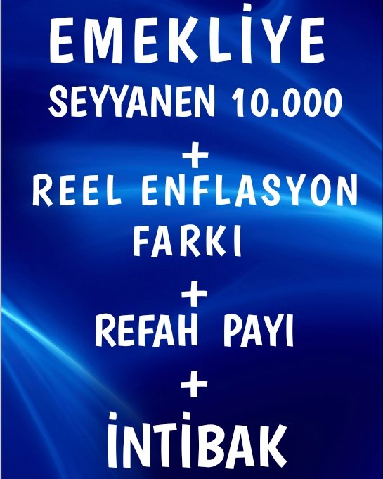 #emekliler 🙋🏼‍♂️
 
☑️ SEYANEN 10.000 TL‼️
                       ➕
☑️ REEL ENFLASYON FARKI‼️
                       ➕
☑️ REFAH PAYI‼️
                       ➕
☑️ İNTİBAK‼️
                        ➕
➡️ ABO %70‼️

#EmekliyiYokSayanaOyYok
#5BinVeKısmiÇözümBekliyor
#Seyyanenzam
