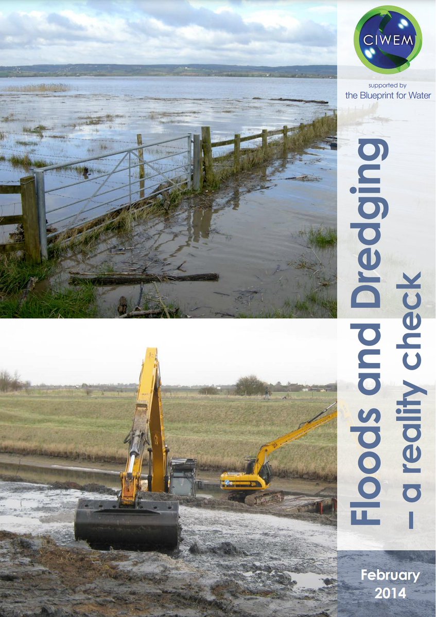 1. With significant flooding affecting parts of the country, we're getting asked about the D word. A short 🧵on #dredging, #flooding, #climatechange and solutions. But to start with, dredging is not the solution to major flooding. See: ciwem.org/assets/pdf/Pol…