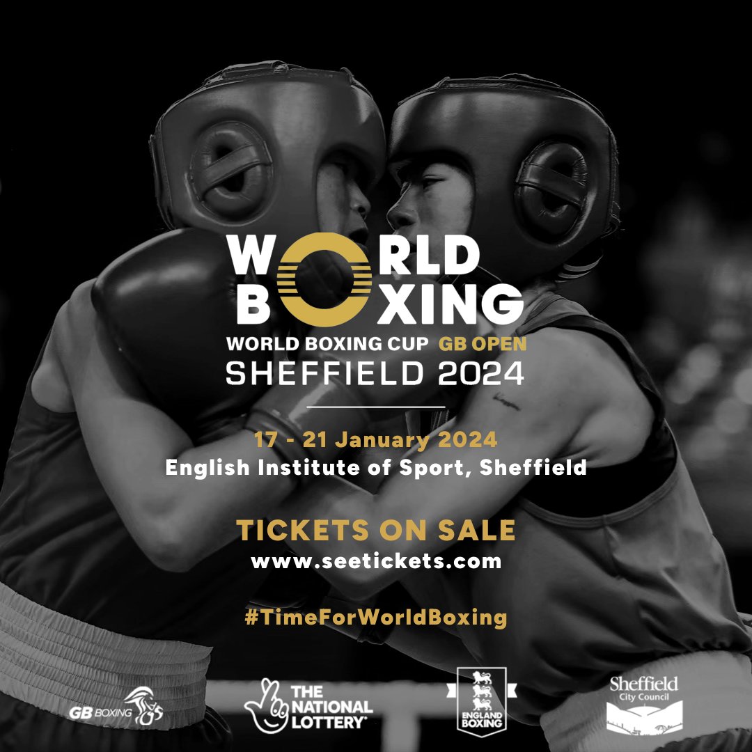 🎟️ TICKETS NOW ON SALE!  

Be sure to get your tickets for the upcoming World Boxing Cup GB Open, taking place in Sheffield from 17 – 21 January 2024.  

BUY HERE! 👉 seetickets.com/tour/world-box… 

#TimeForWorldBoxing | <a href="/RealWorldBoxing/">World Boxing</a>