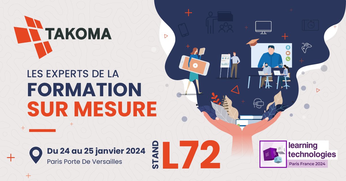 Nous serons ravis de vous retrouver au Salon <a href="/LearnTechFR/">Learning Technologies France</a> les 24 et 25 janvier 2024 ! Passez par le stand L72 pour en apprendre plus sur nos offres de formation sur mesure ou encore tester nos modules XR. 

#LTFrance