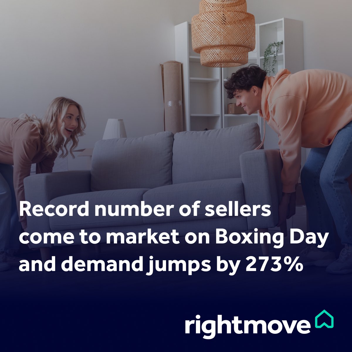 A record number of sellers listed their properties for sale on Boxing Day, and visits to Rightmove nearly doubled (+84%) between Christmas Day and Boxing Day, as home-movers kick-start their 2024 moving plans. 🏡
