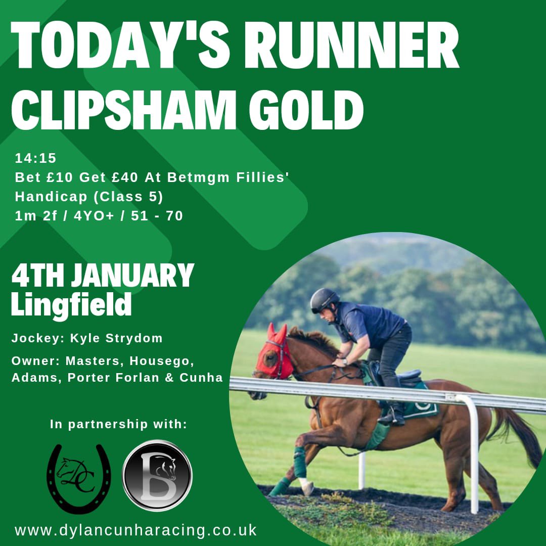 Clipsham Gold runs @LingfieldPark with @KyleStrydom01 riding on @AtTheRaces @SkySportsRacing 🏇💚💫