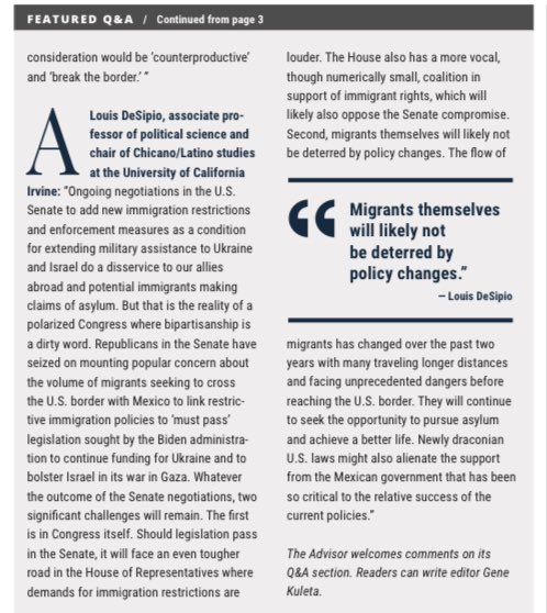 Seeking asylum is a fundamental human right. Policies that restrict asylum (like Title 42) have increased irregular crossings and exposed vulnerable people to danger. Biden should make it clear basic human rights are non-negotiable . My comments in @The_Dialogue’s LATAM Advisor: