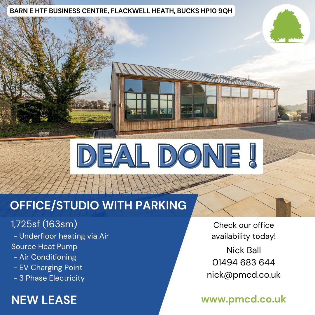 #dealdone Brand new office/studio unit in Flackwell Heath, Bucks #FLACKWELLHEATH - NOW LET. If you are looking for commercial premises, please visit pmcd.co.uk