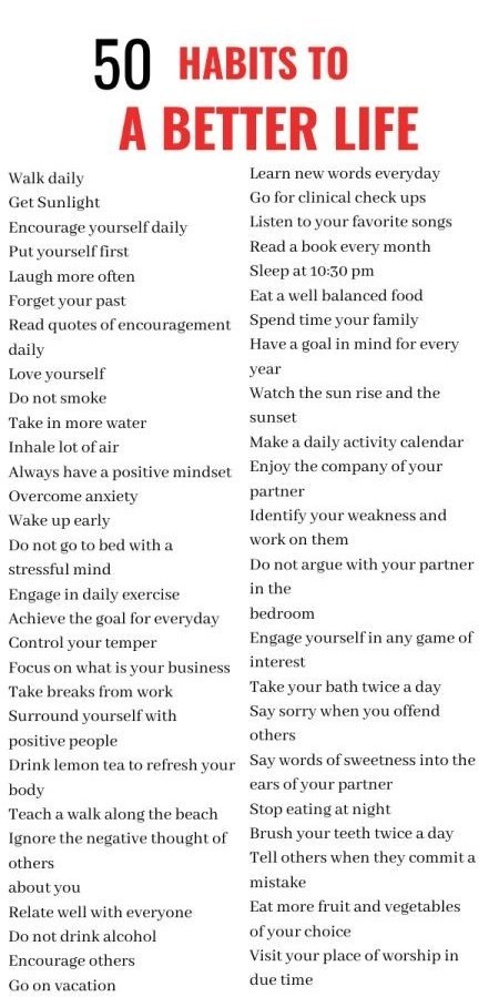Liminal1988's tweet photo. 50 Habits To A Better Life https://t.co/aQYY5OVRA1