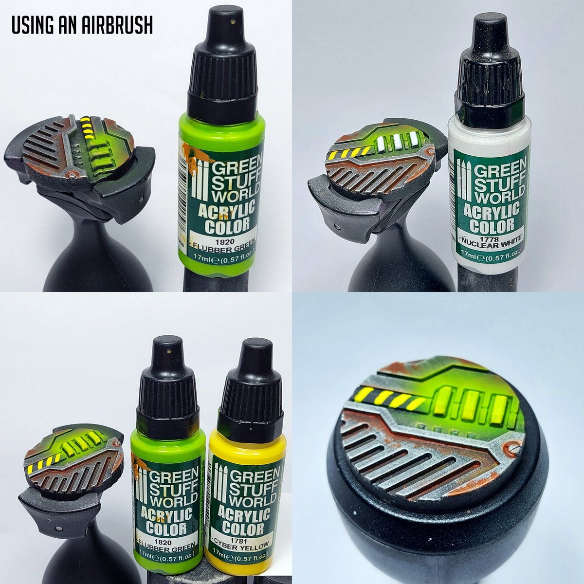 greenstuffworld's tweet photo. Interesting mini tutorial from our colleague @chushammer  , creating this cyberpunk base, as a reference for futuristic games. Do  you already know his Youtube channel? Subscribe to watch videos like  this!
#WarhammerCommunity #Warhammer40k #PaintingWarhammer #paintingminis https://t.co/XMFv7j0kGn