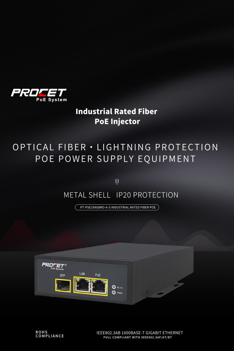 poesystem's tweet image. Can industrial rated Fiber PoE injector pass through optical fiber?

We&apos;ll unveil how this innovative PROCET PT-PSE109GBRO-A-S industrial rated Fiber PoE injector revolutionizes network connectivity.

Shop here：procetpoe.com/sfp-poe/pt-pse…
cutt.ly/swG4VeOP

#procet #poe  #ip20