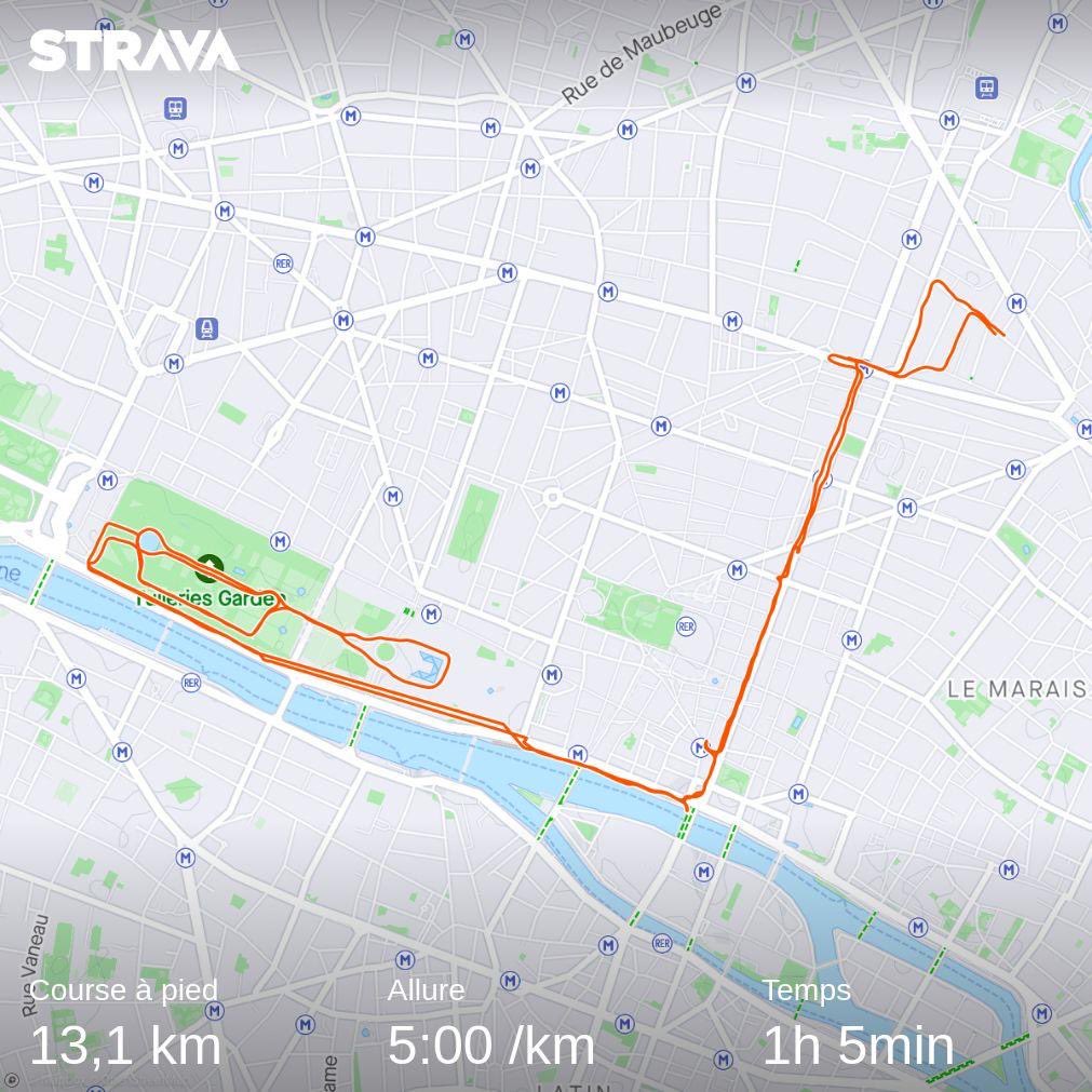 La Seine et les Tuileries, c’est tout aussi sympa que le Canal de Bruxelles et le Parc Royal 🏃‍♂️