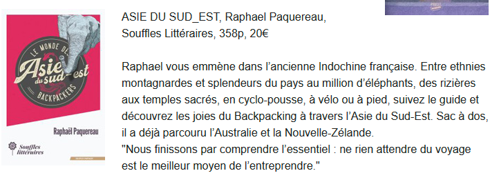 SoufflesLit's tweet photo. Félicitations à Raphaël Paquereau dont le récit de voyage en Asie fait partie des concurrents du Prix Pierre Loti 2024 !
https://t.co/I5sYJrd0A0
#lire #lecture #voyage #asie #backapcker https://t.co/yvM6DIOFeU
