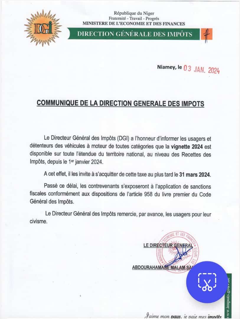 Direction Générale des Impôts - DGI-NIGER tweet media