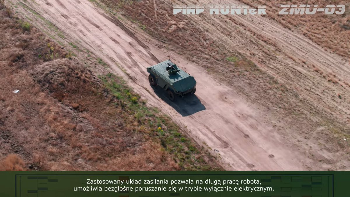 WBGroup_PL's tweet photo. W 2023 @PIAP_Institute wraz z @WBGroup_PL zaprezentowały robotyczną platformę #HUNTeR wyposażoną w zdalny moduł uzbrojenia #AREX #ZMU-03, który może być kierowany także za pomocą osobistego systemu dowodzenia i obserwacji #UGATE. Bezzałogowa wieża jest wyposażona w 12,7-mm karabin maszynowy i wyrzutniki granatów dymnych. HUNTeR jest pojazdem z napędem hybrydowym 4x4 o dużej dzielności terenowej. Wraz z ZMU-03 może być wozem rozpoznawczym dla pododdziałów zmotoryzowanych wyposażonych w kołowe transportery opancerzone 8x8.
https://t.co/nNuJjaDYRF