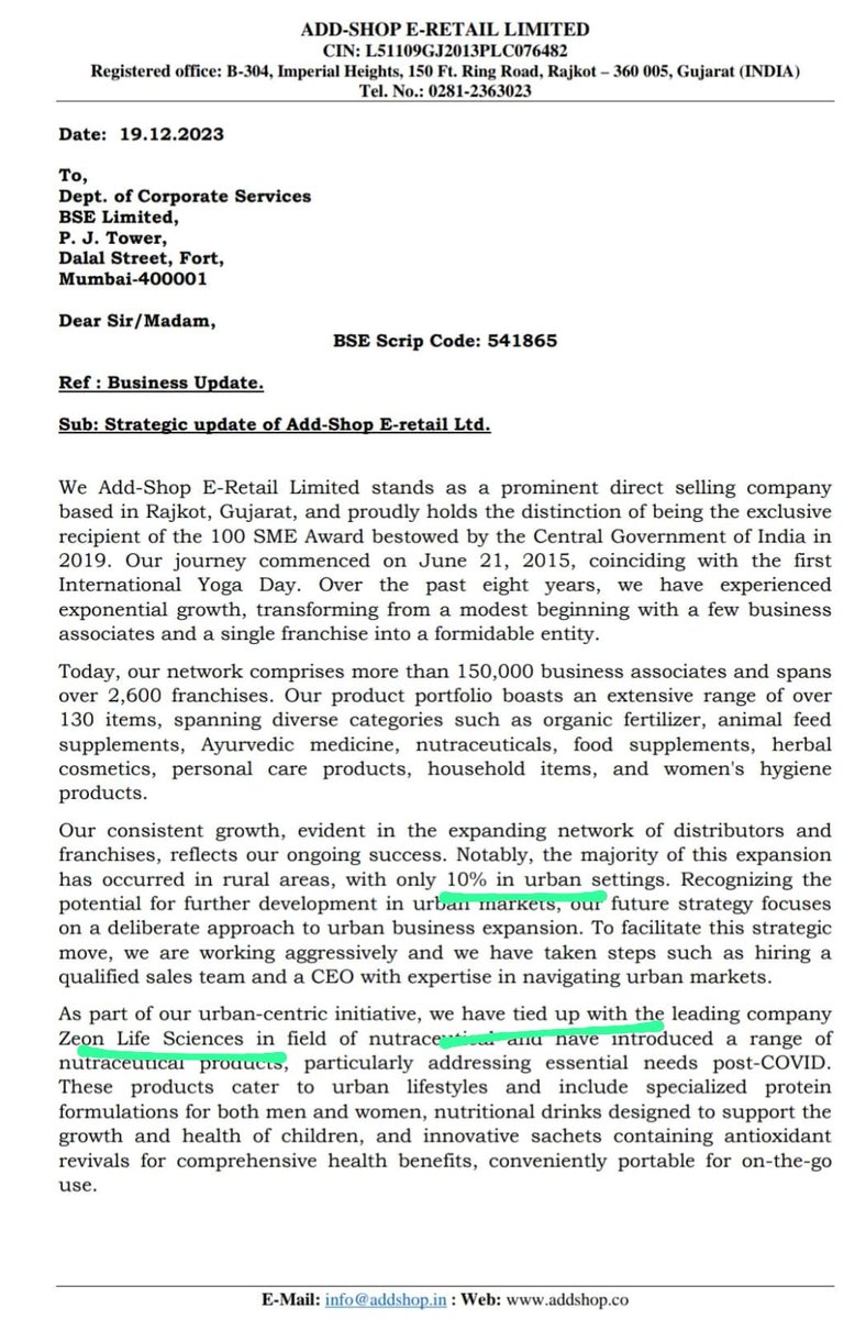 MicrocapsPraWin's tweet photo. Add shop e Retail, incremental update

✅ Focussing on getting revenues from urban areas
✅ Tied up with new firm for the similar context.
#AddShop #StockMarket #StockMarketIndia https://t.co/Wi9t8SBbHp