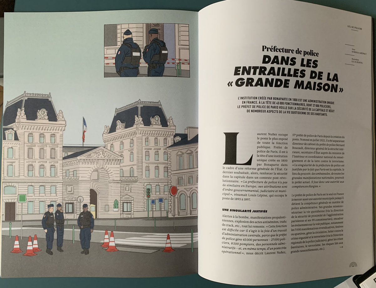 A lire ds le numéro d’hiver @lhemicycle qui vient de paraître, mon reportage sur un nouveau lieu de pouvoir : la « PP », la fameuse préfecture de police de Paris, créée par Bonaparte en 1800 qui compte 45000 fonctionnaires dont 27000 policiers et 8500 pompiers #autopromo