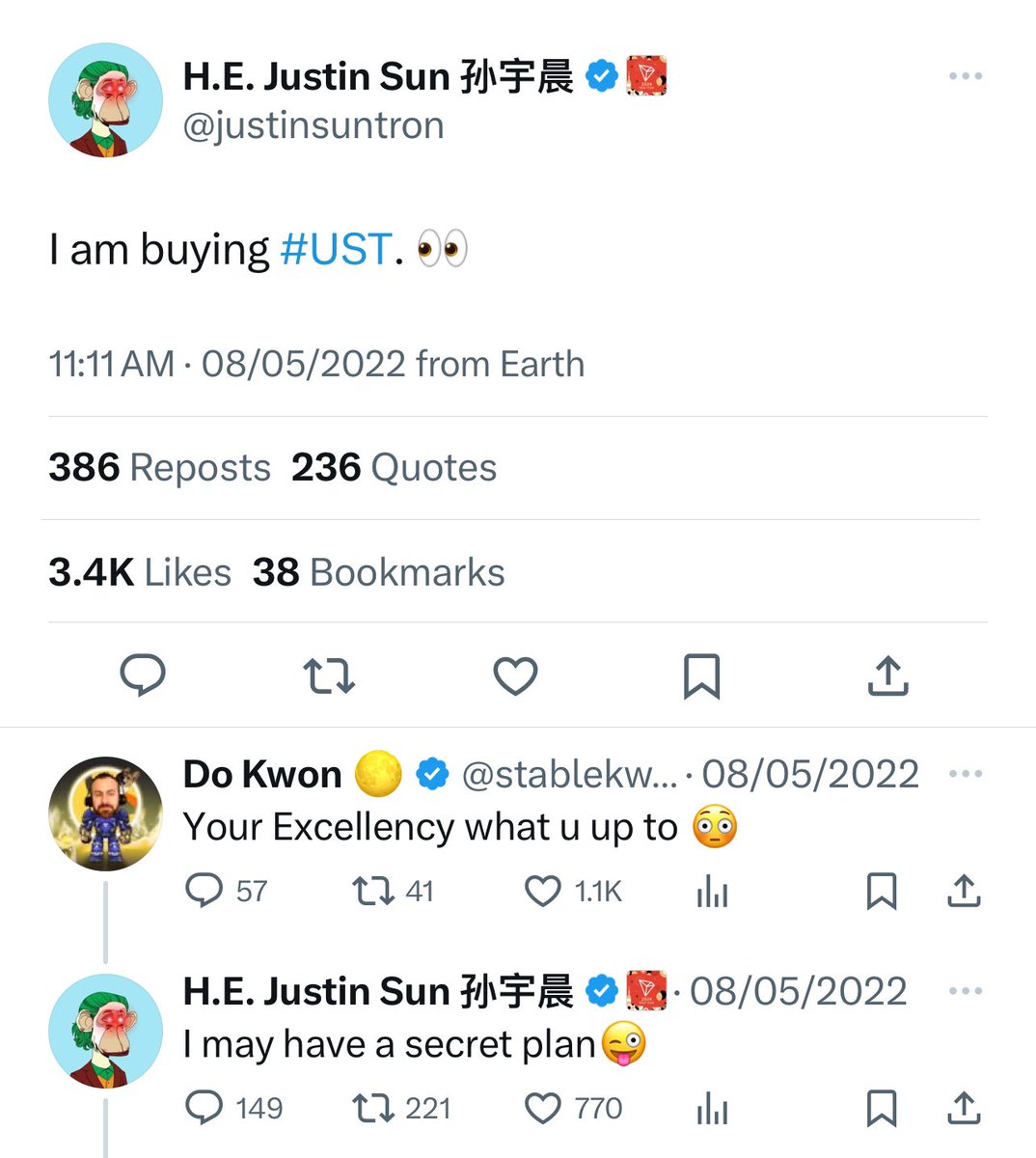 MuradAl70026411's tweet photo. Hey @justinsuntron , what are you up to nowadays? Still HODLING you #USTC ?🤔

We saw previously moving $WLUNA around from your personal wallet, what about #USTC ?

#LUNCcommunity #HTX #TRON #Binance https://t.co/R7tmg2z5wp