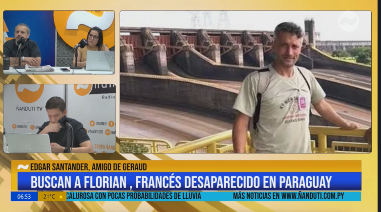 nanduti's tweet photo. Buscan a Florian Geraud francés desaparecido en Paraguay

📞En línea con el amigo de Florian, Edgar Santander.

🗣️"Llamo a la solidaridad de los vecinos para que envíen el circuito cerrado para ver qué hizo el 1 de enero del 2024 a partir de las 05:00. Él salió a las 03:00 y se fue hacia la plaza 28 de febrero, volvió a las 04:02 y salió a las 04:47 y se dirigió a la ruta mariscal Estigarribia"

👉La casa de donde salió se encuentra sobre  la calle Juan de Salazar casi Asunción del barrio Itá Ka`aguy de Fernando de la Mora.

#1020AM #FranjaRoja
@HugoRubin7 @Juanctpy @majoperaltac