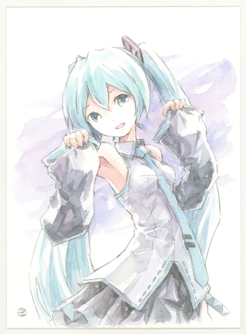 今年の描き初めはミクさん! 