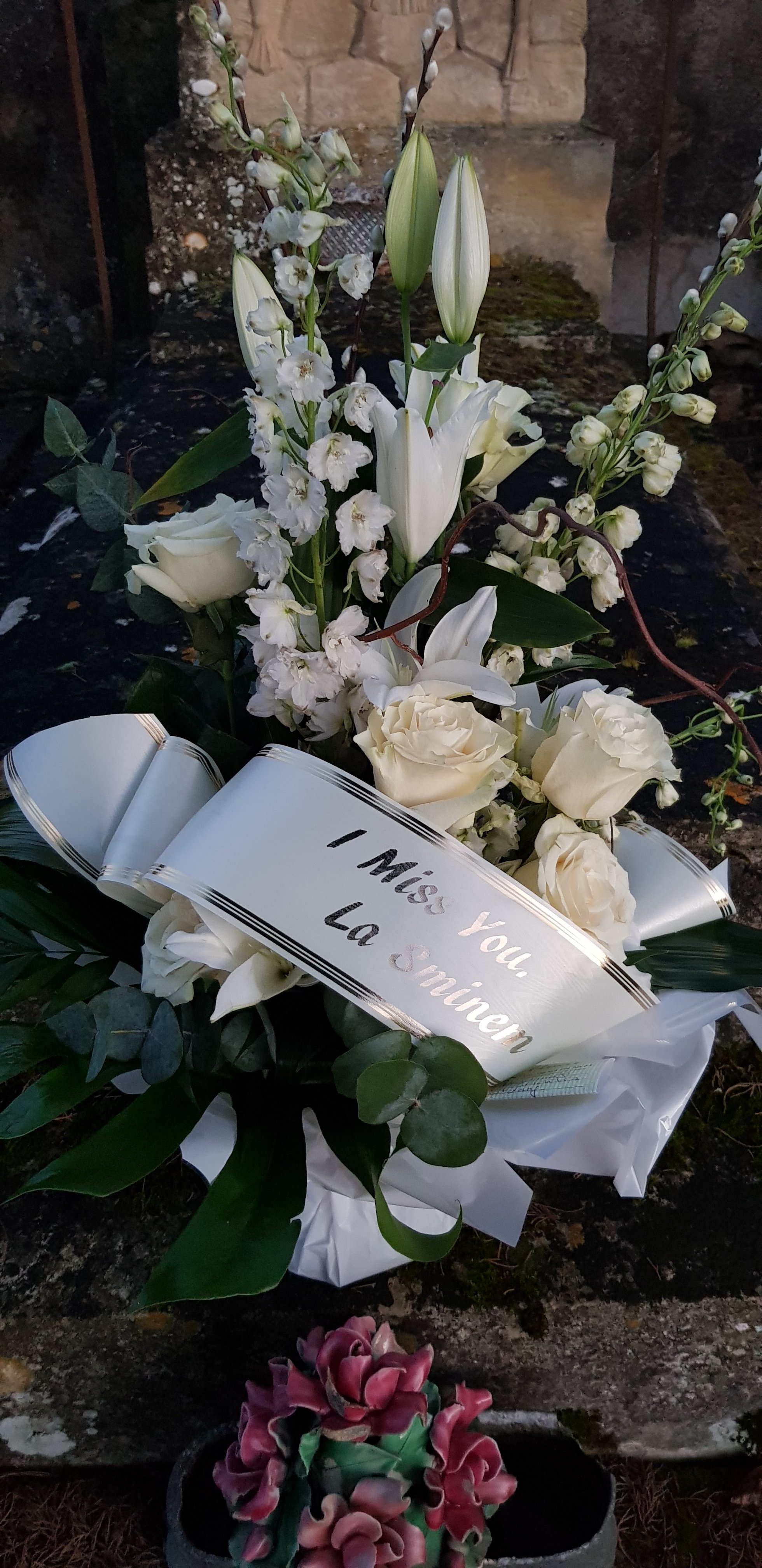 White Funeral Flower Package c1949