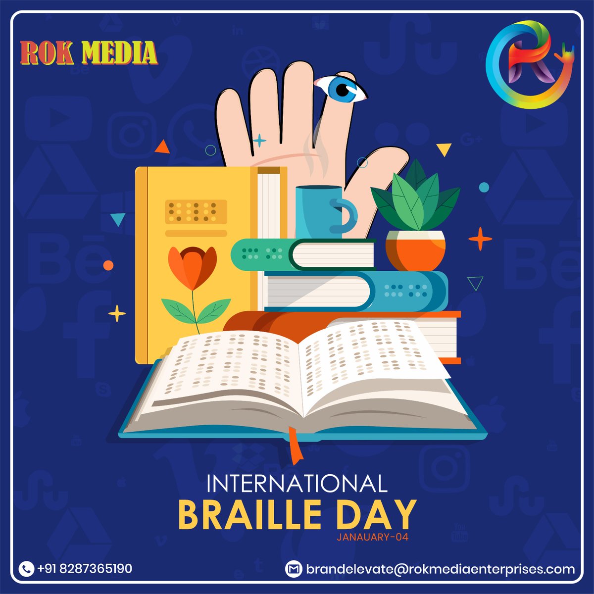 ✨ #ROKMediaEnterprises celebrates #WorldBrailleDay! 📚 Braille empowers with knowledge and independence. 🥳 Recognizing its role in education, ROK ensures inclusivity through tech-driven solutions.  Join us in championing equality and inclusion. #BrailleForAll  #WorldBrailleDay