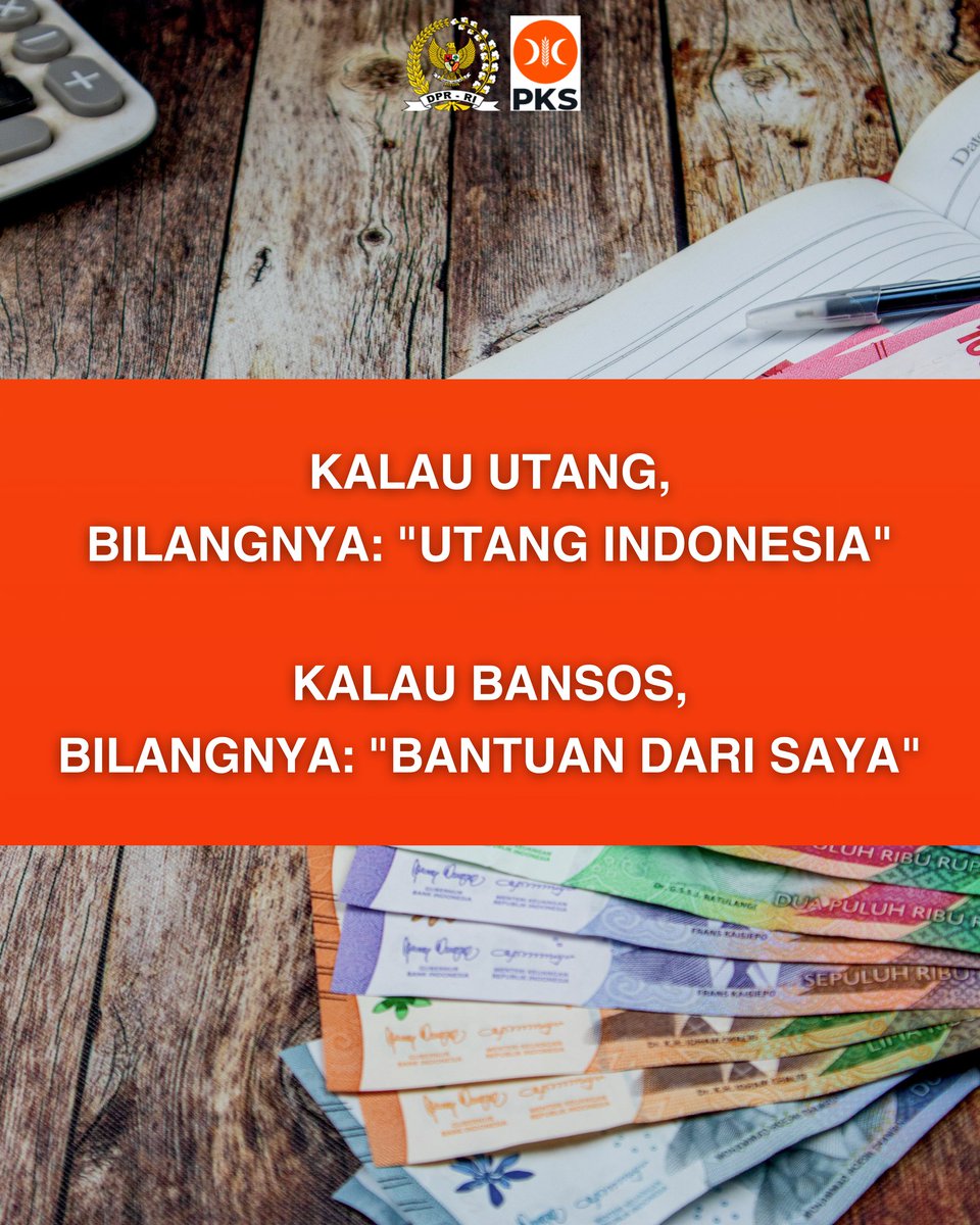 TOLAK POLITISASI BANSOS‼️
TOLAK PERSONIFIKASI BANSOS‼️

Sesungguhnya, bansos adalah bantuan yang dibiayai oleh APBN dan/atau APBD bagi tiap rakyat yang membutuhkan. Uang dari rakyat untuk rakyat, bukan berasal dari uang pribadi pejabat.

#fraksipksdprri 
#PKSpembelaRakyat