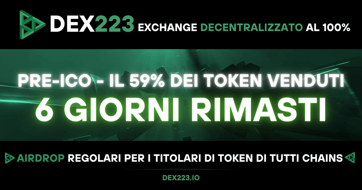 blockzhub_it's tweet image. &quot;Al di là dell&apos;uniformità si cela l&apos;emozione di accedere ai #Asset esclusivi. La nostra piattaforma mira a colmare questa distanza, rendendo disponibili beni precedentemente non negoziabili.&quot; @dexaran

Oltre il 59% dei token #D223 reclamati - 6 giorni!

#TheManBehindTheCode #DEX