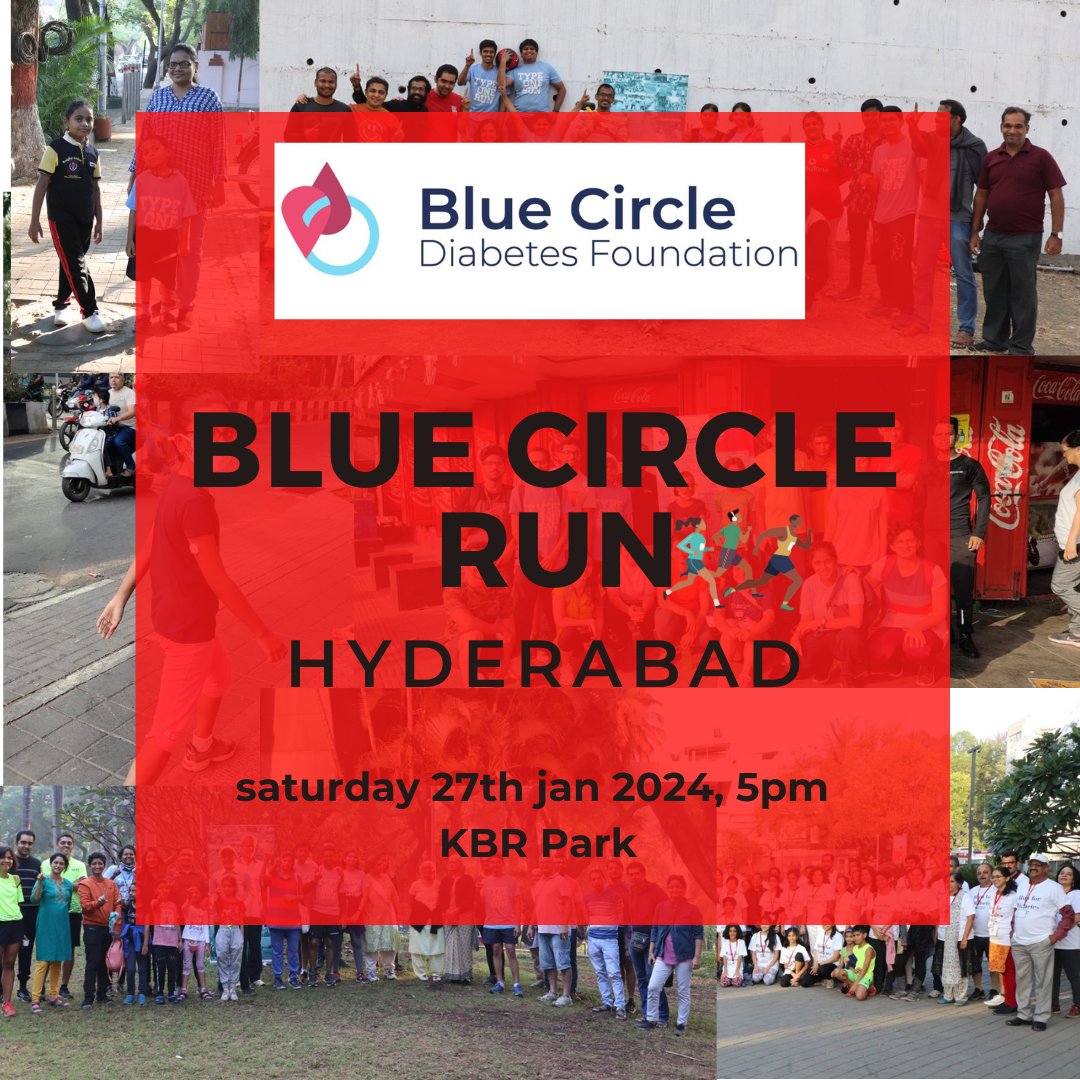 BLUE CIRCLE RUN HYDERABAD 🏃‍♀️ Hyderabad friends with all types of diabetes, let's catch up for a walk/jog on Saturday 27th Jan 2024, 5PM! 🏃‍♀️RSVP: fb.me/e/46x6SbyZ6 🏃‍♀️Qs? Ask on our Facebook community, Diabetes Support Network - India 🏃‍♀️KBR Park maps.app.goo.gl/TthvTDTTuwjbtz…