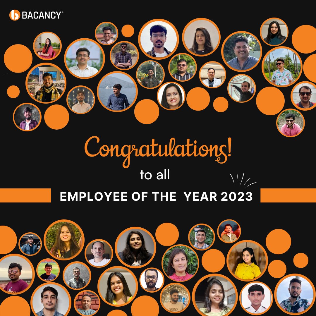 BacancyTech's tweet photo. Cheers to our exceptional employees who've set the bar high with their dedication and hard work!

#EmployeeRecognition #employeeoftheyear #employeeappreciation #TeamAppreciation #employeeawards #workculture #GrowWithBacancy #DedicatedToInnovation #BacancyTechnology https://t.co/pXQ2k90A4H