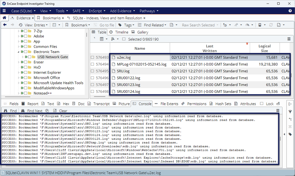 SimonDCKey's tweet photo. New #EnScript sample showing how to create #SQLite indexes and views; also how to resolve item monikers stored outside of #EnCase, e.g., for use in #Python.
https://t.co/7a94auYbhU
#DFIR #InfoSec #CaseAutomation #CustomWorkflows @OpenText #eDiscovery https://t.co/fbMb0RsxFf