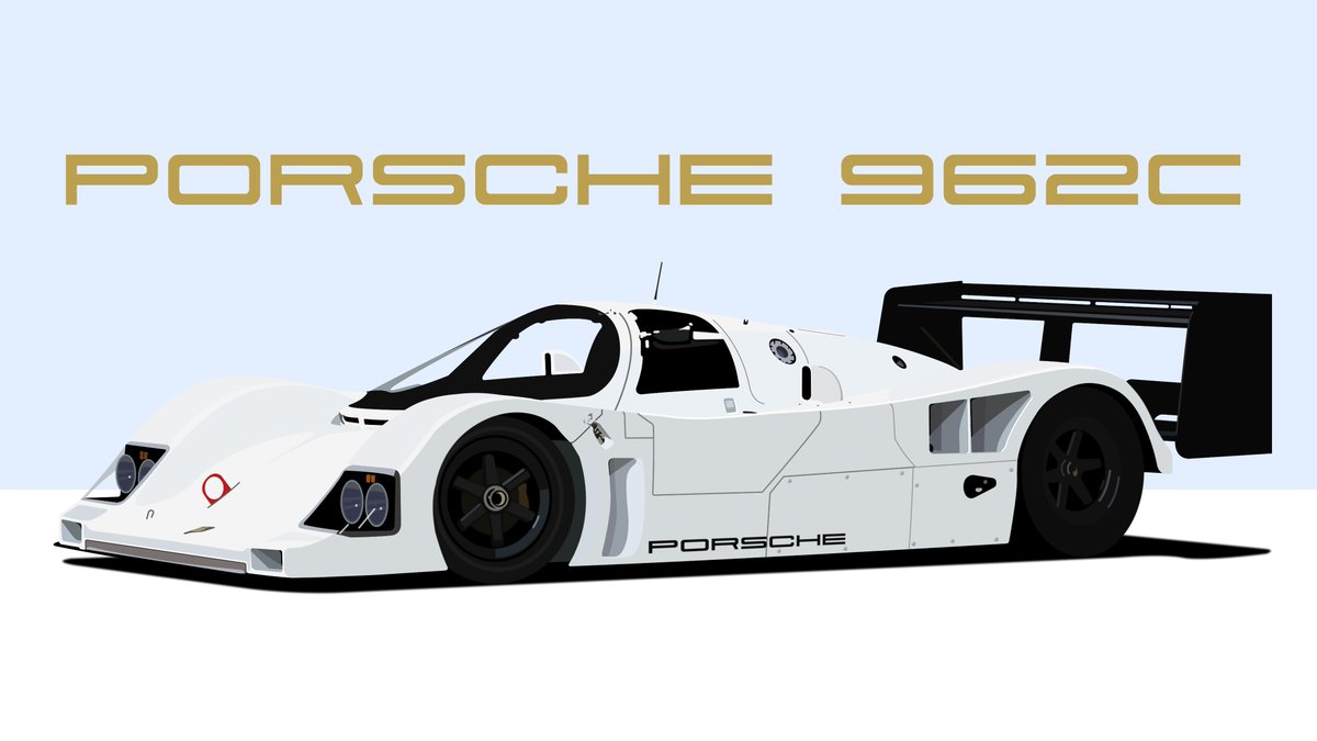 Vector illustration practise. I love colourful racing liveries, but beautiful cars also look great in white. <a href="/PorscheRaces/">Porsche Motorsport</a> <a href="/inkscape/">Inkscape</a> #groupc #Porsche #Porsche962 #vectorart #vector #vectorillustration