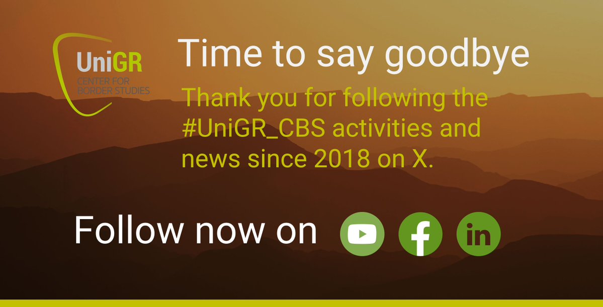 unigr_cbs's tweet image. Announcement: The #UniGR_CBS X account will no longer be active. It is time to say goodbye and to thank you for following our activities and announcements since 2018. Subscribe to our newsletter and learn more about other #UniGR_CBS social media accounts: newsletter.borderstudies.org