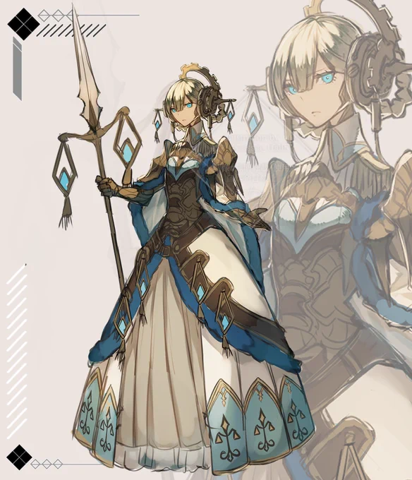 天秤モチーフの裁定者キャラデザ#創作 