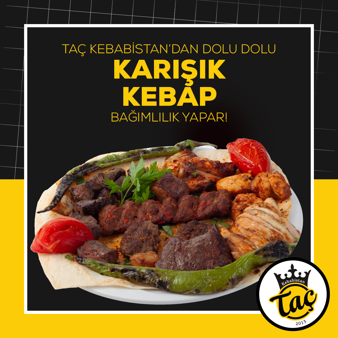 Taç Kebabistan'dan doya doya yiyieceğiniz karışık kebap lezzeti. Bağımlılık yapar!

#taçkebabistan #karışıkkebap #kebap #adanakebap #tavukızgara #tavukşiş #etşiş