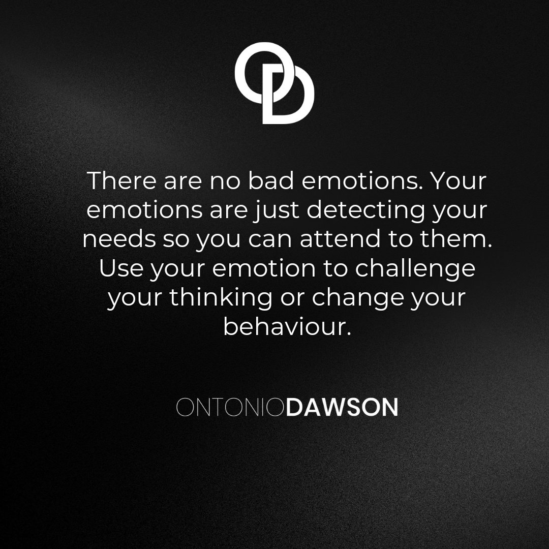 We are socialised to see some emotions as negative, but your emotions are just communicating your psychological needs. #odtherapy #mentalhealth #mentalwealth #speakblackman #speak #mindset #greatness