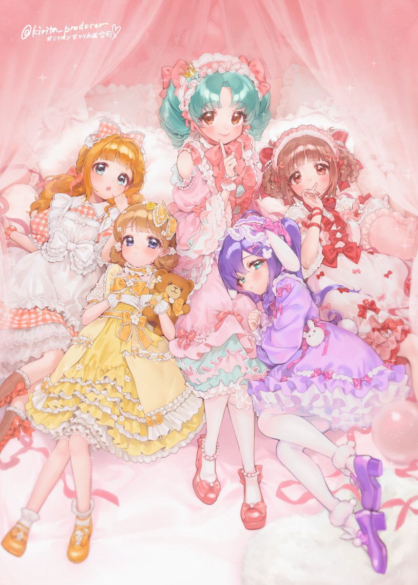 #ミリオン甘ロリ衣装合同 にて描かせていただいた1枚！とにかく全体をピンクに甘々に！！🩷大好きなテーマだったのでより一層気合いが入りました…表紙を任せて頂き本当に感謝！！！