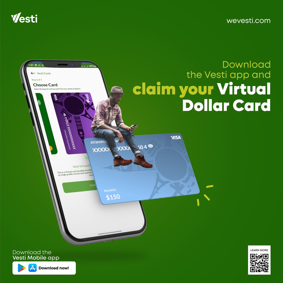VestiOfficial's tweet photo. Don’t snooze on this hot deal! 

Download the Vesti app and score your FREE virtual dollar card to make international payments 

#shopping #virtualcard #VestiApp #vestified #migration #migrationfintech #fintech #dollarcard https://t.co/Es62Ph8Y5Q