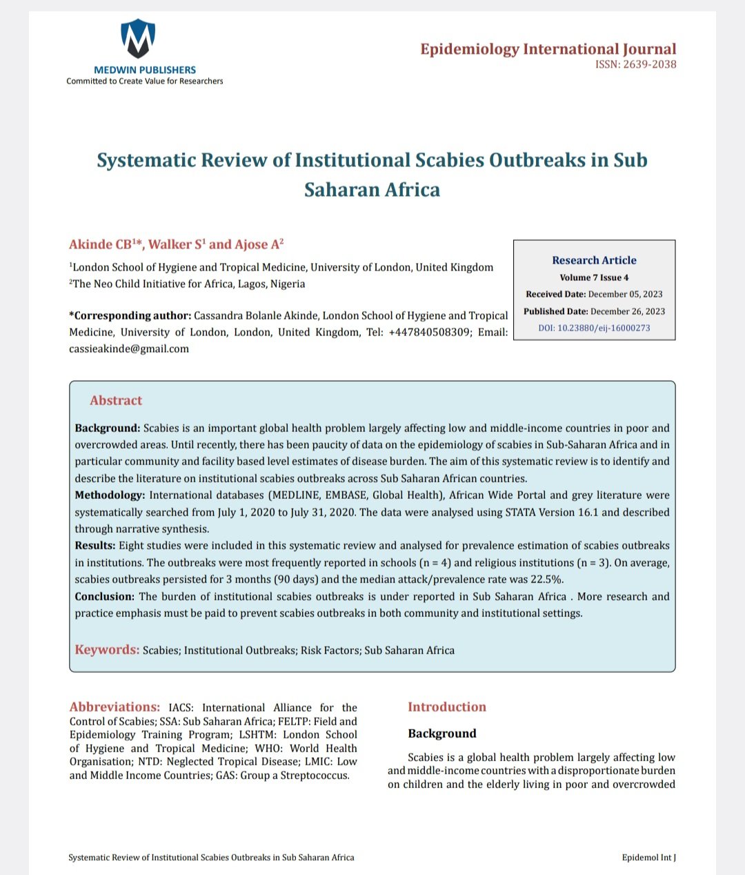 Cassandra Akinde MD, DTM&amp;H, MSc. on X: &ldquo;What a wonderful way to 